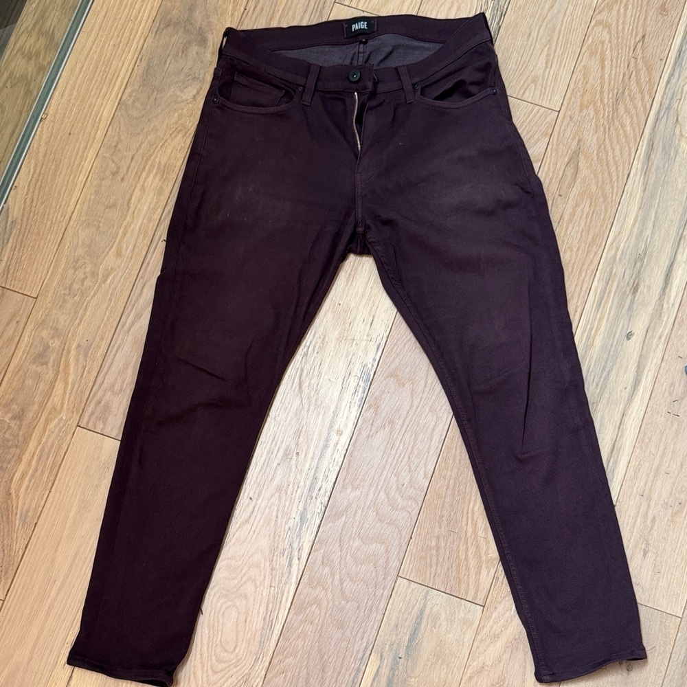 PAIGE Men's Slim Jeans in Deep Burgundy